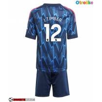 Otroške Nogometnih dresov Arsenal Jurrien Timber #12 Gostujoči 2025-26 Kratki rokavi (+ hlače)